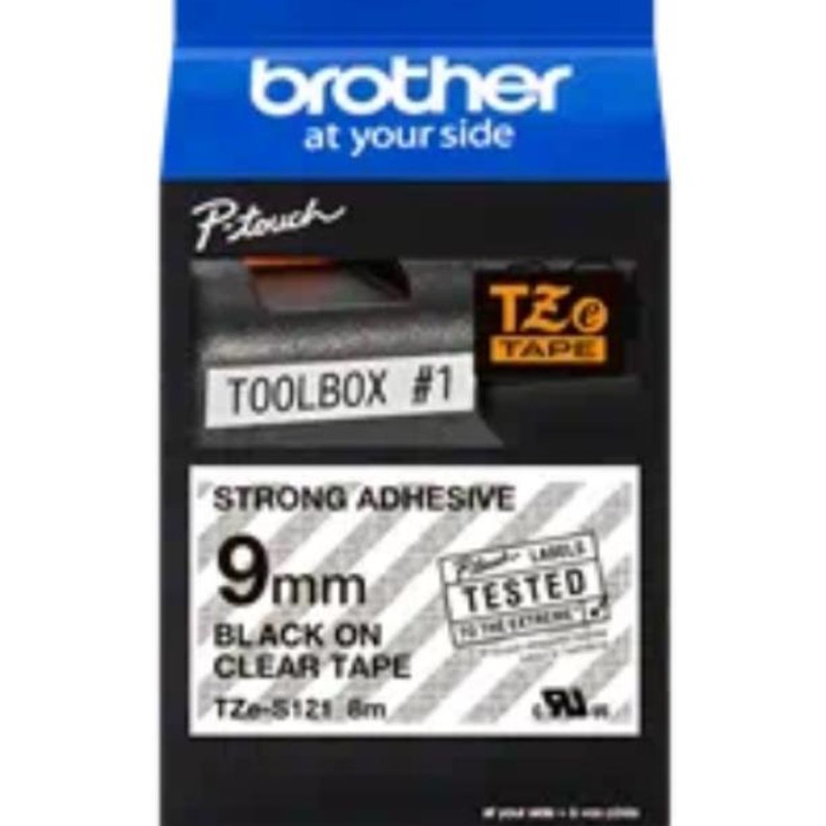 BROTHER - Cinta Brother Tzes121 Negro Sobre Transparente 9mm X 8mts
