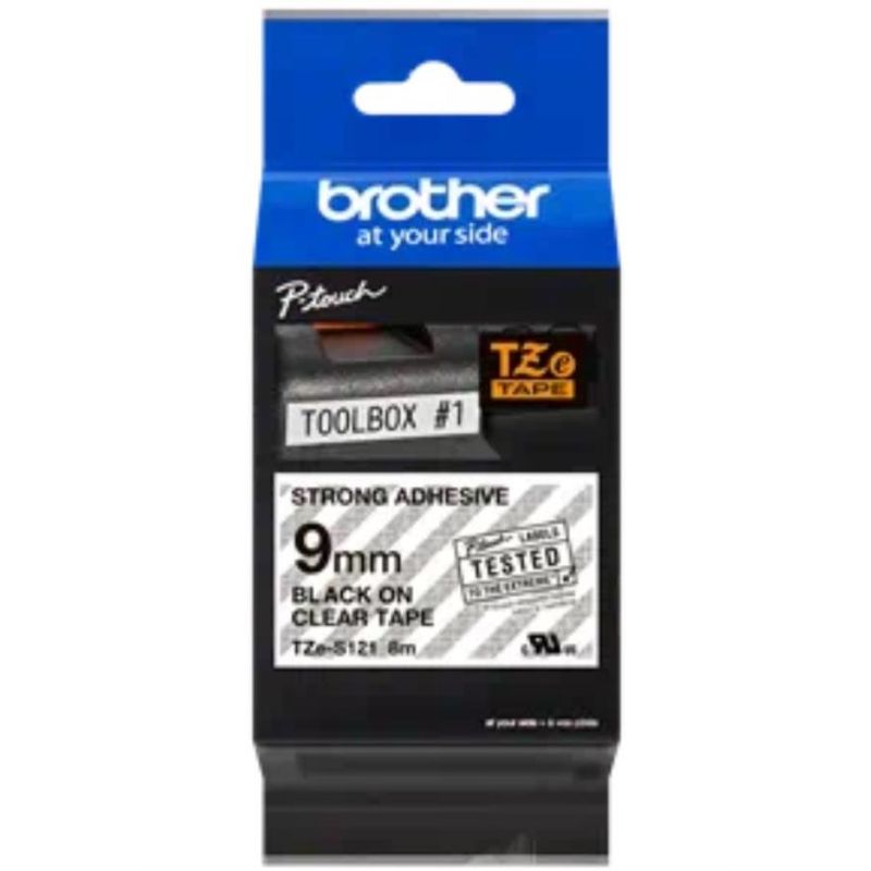 BROTHER - Cinta Brother Tzes121 Negro Sobre Transparente 9mm X 8mts