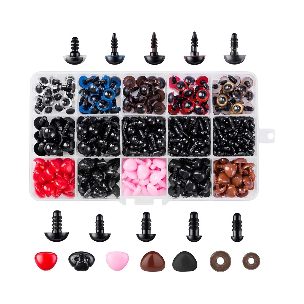 ATURE - Set 752 Pcs Ojo Nariz, Arandelas Plastico Amigurumi Peluches