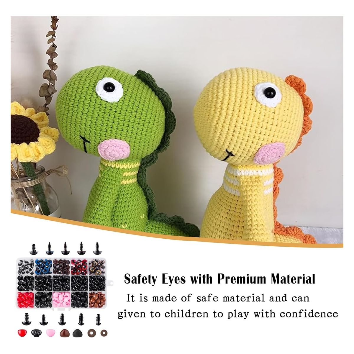 ATURE - Set 752 Pcs Ojo Nariz, Arandelas Plastico Amigurumi Peluches