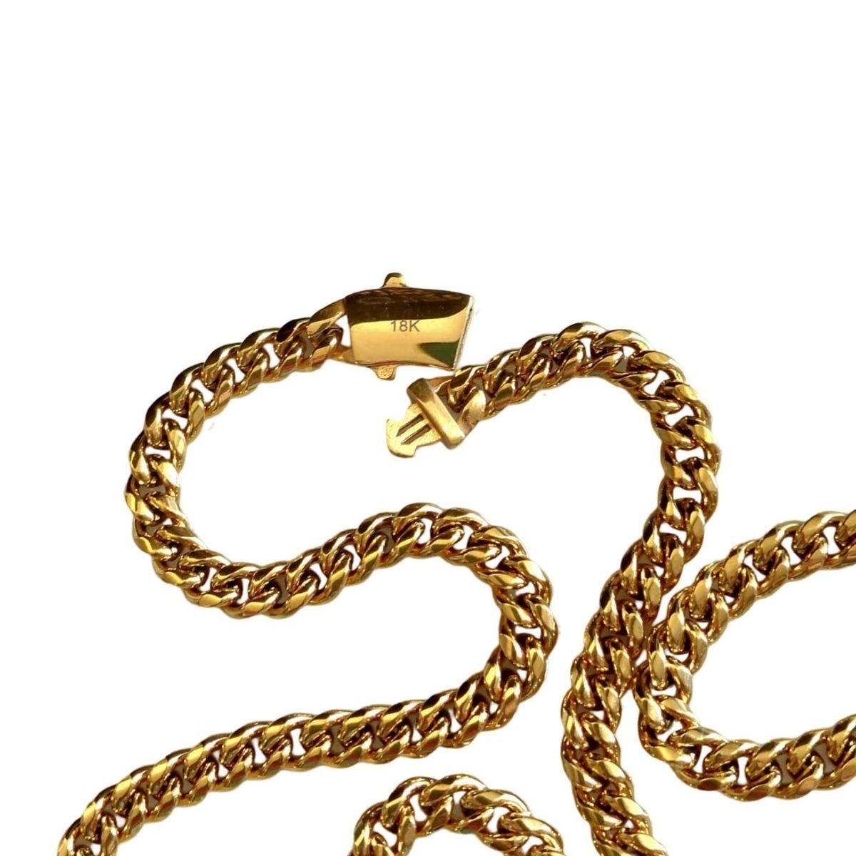 GENERICO - Cadena de ORO LAMINADO Tejido CUBANA Grosor 6MM