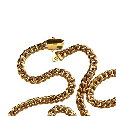 Imagen 1 del producto Cadena de ORO LAMINADO Tejido CUBANA Grosor 6MM