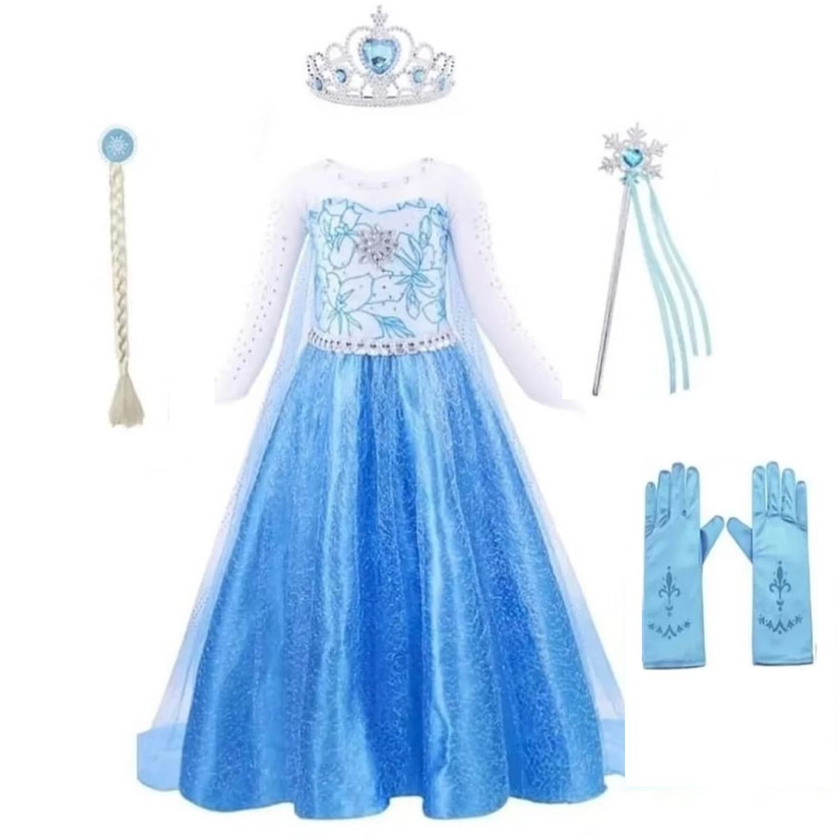 GENERICO - Disfraz Princesa Invierno Premium incluye accesorios T2