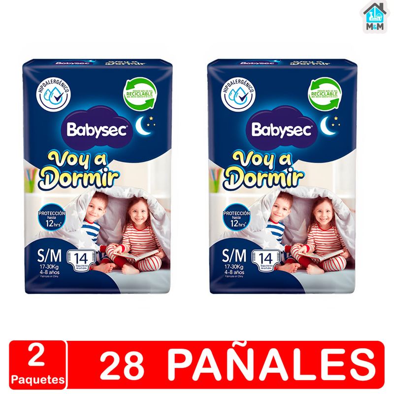 BABYSEC - Pañales Babysec - Voy a Dormir Talla S/M - 28 Uds.