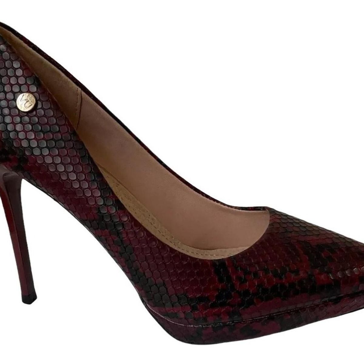 VIA UNO - Zapato Con Taco Burdeo Snake Via Uno 12090507