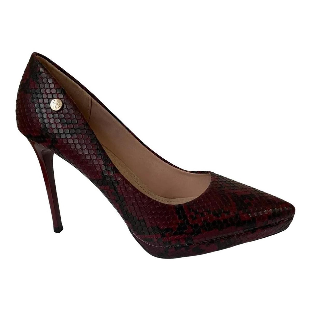 VIA UNO - Zapato Con Taco Burdeo Snake Via Uno 12090507
