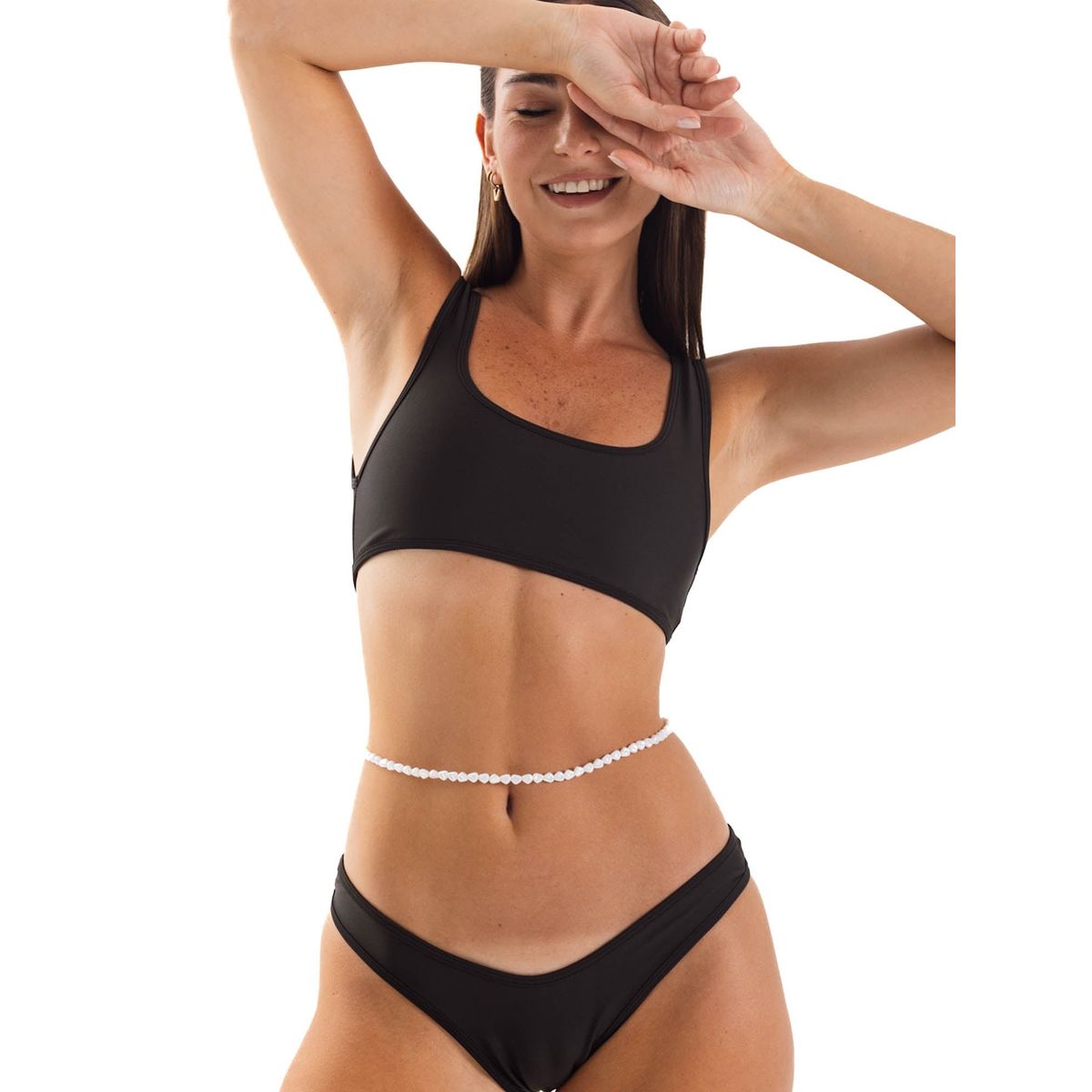 DAIKIRI BIKINIS - Daikiri Bikini Mujer Negro Liso Ajustable Ajustable Protección UV 50+