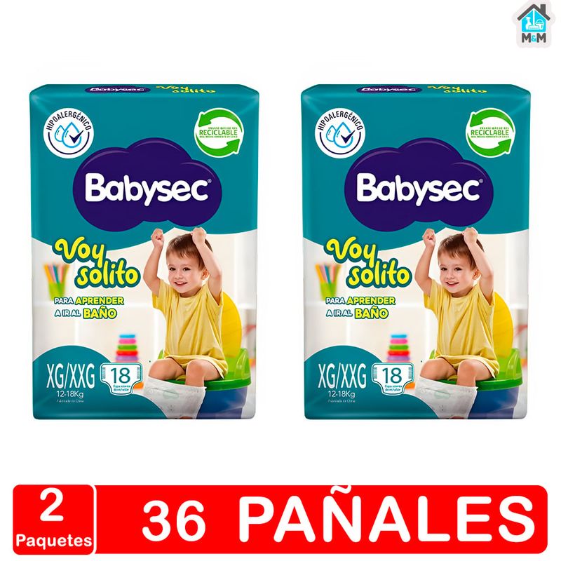 BABYSEC - Pañales Babysec - Voy Solito Talla XG/XXG - 36 Uds.