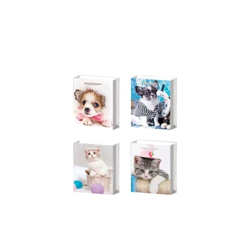 GENERICO - Bolsa De Regalo Estampado Perro y Gato Aleatorio 12x31x40cm