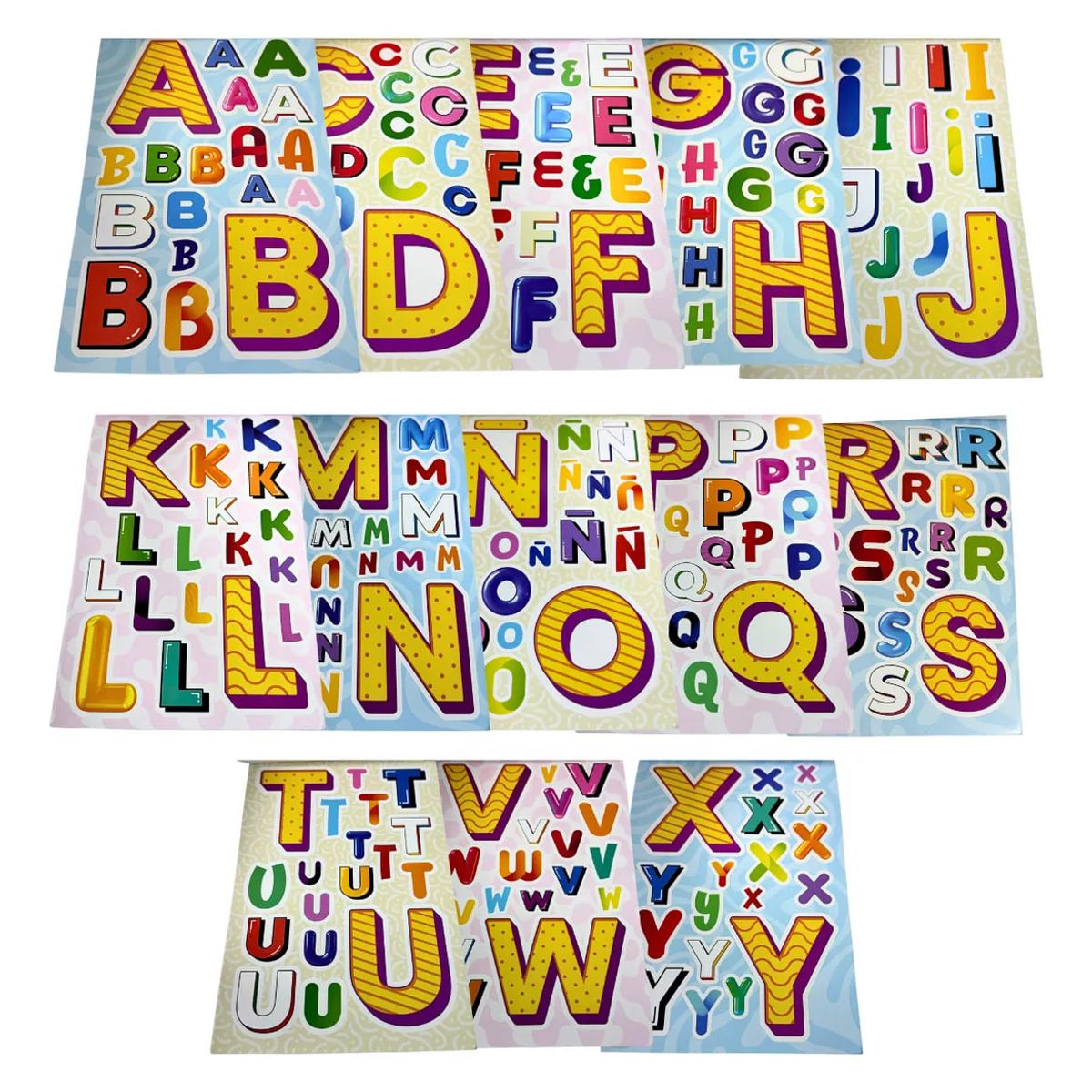 ADETEC - Block Stickers De Letras + Símbolos +250 Stickers Escolares