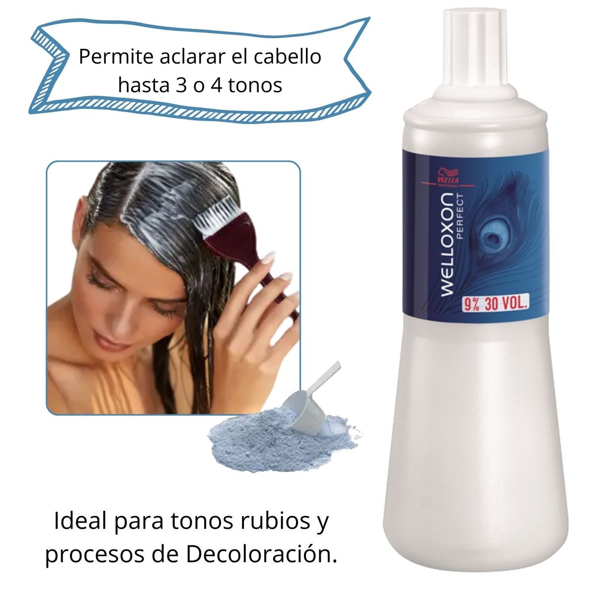 WELLA - Agua Oxidante Wella Welloxon 30Vol Crema Activadora de Color