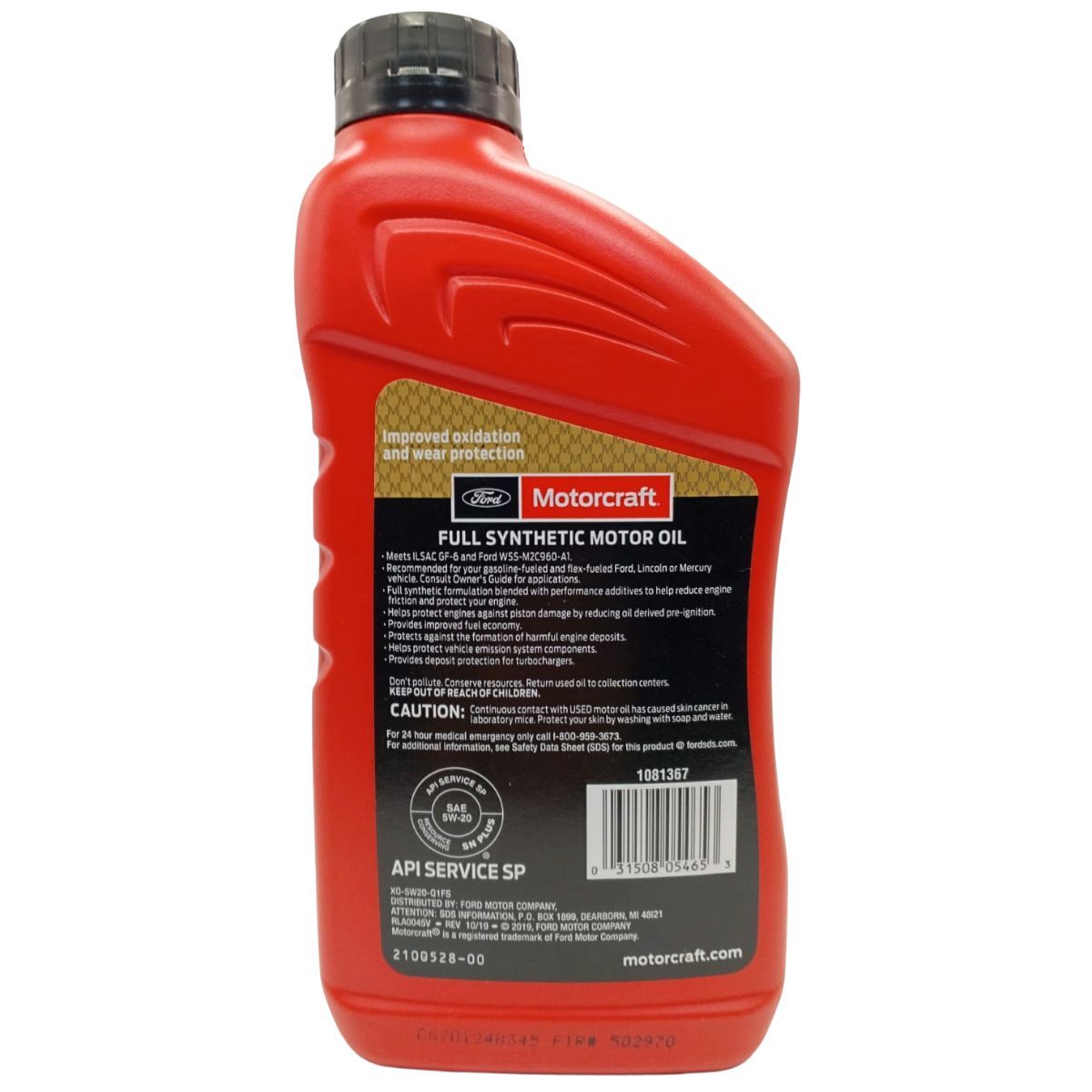 FORD - Aceite 5w20 Full Sintético Motorcraft 946 Ml