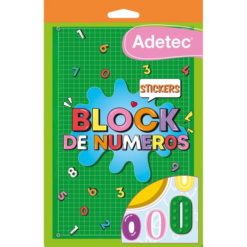 ADETEC - Block Stickers De Números +200 Stickers Escolares Adetec