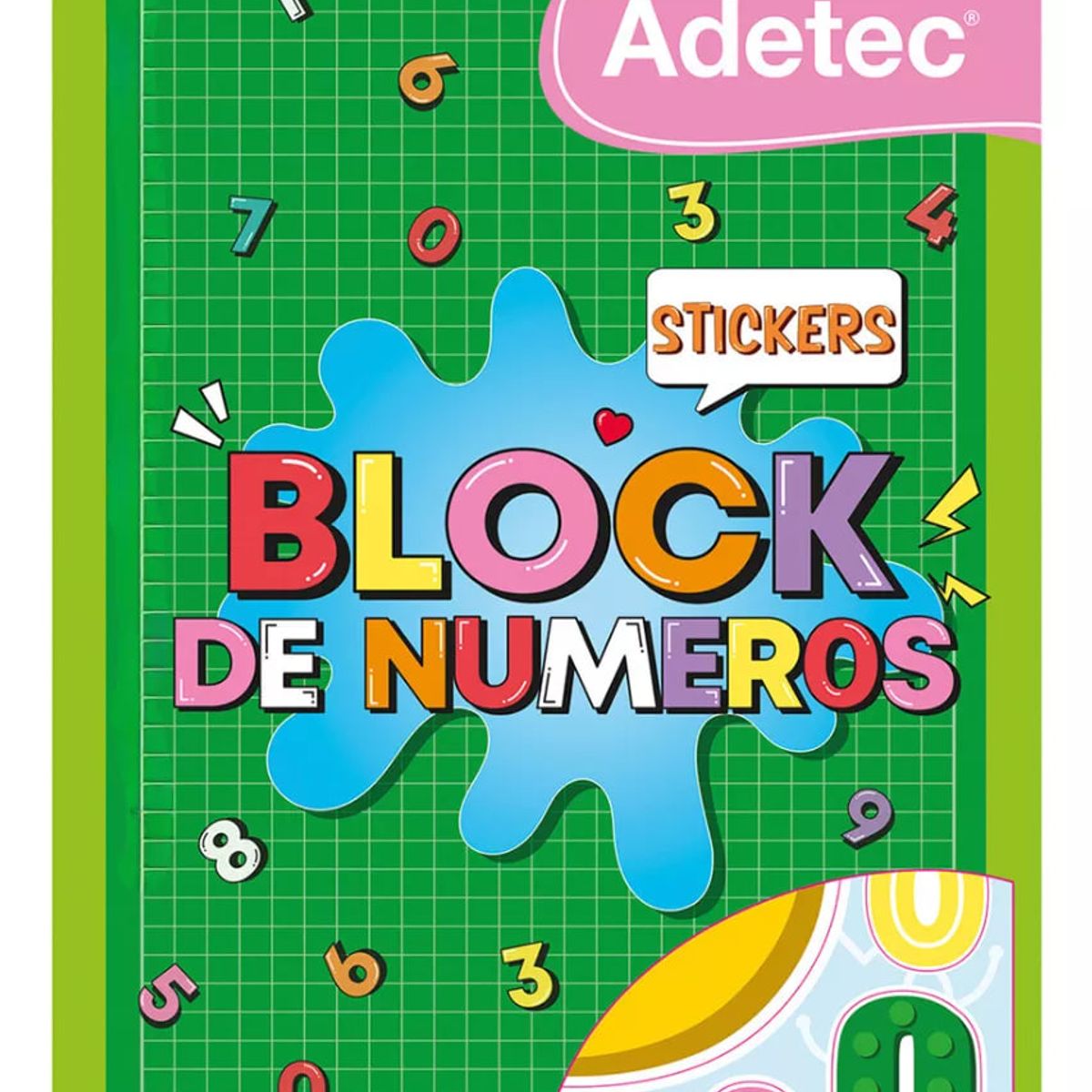 ADETEC - Block Stickers De Números +200 Stickers Escolares Adetec