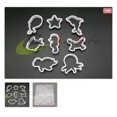 GENERICO - Cortador De Galletas Plastico Figura Animales 8 Piezas