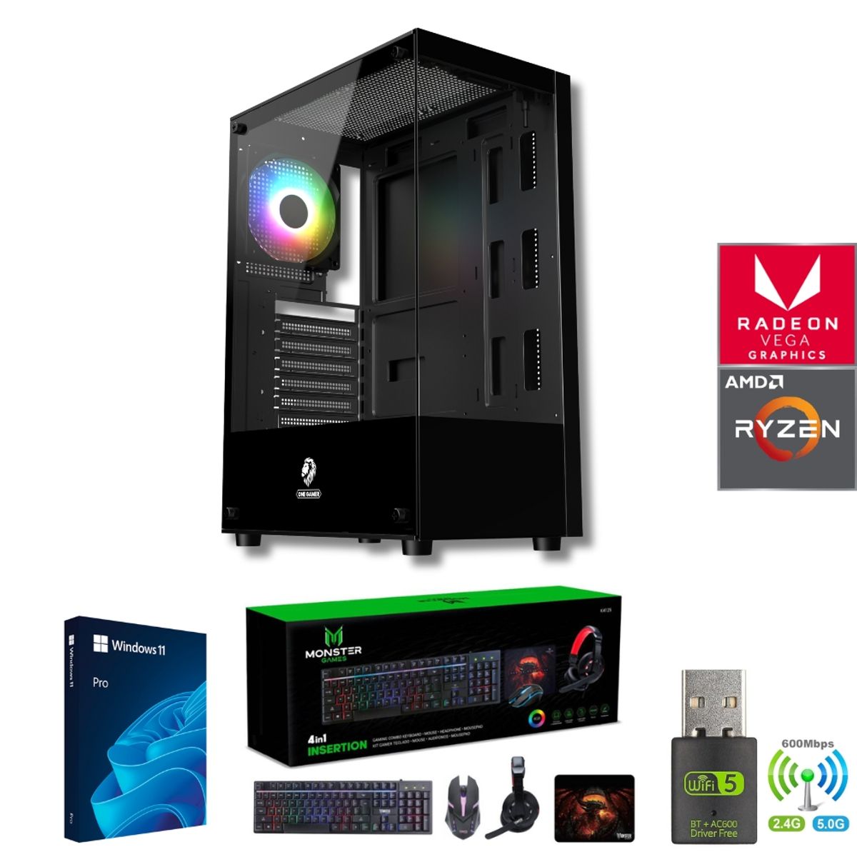 AMD CORP - Pc Gamer AMD Ryzen 5 5600GT - 16GB Ram - Vega 7 - 1TB - Wifi - ALE