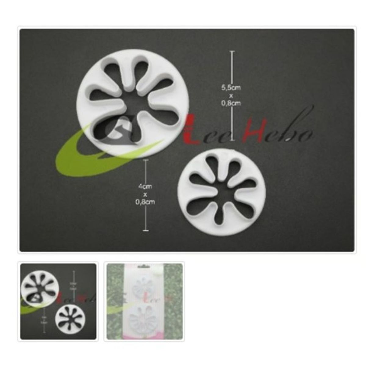 GENERICO - Cortador De Galletas Plastico Figura Flor 2 Piezas