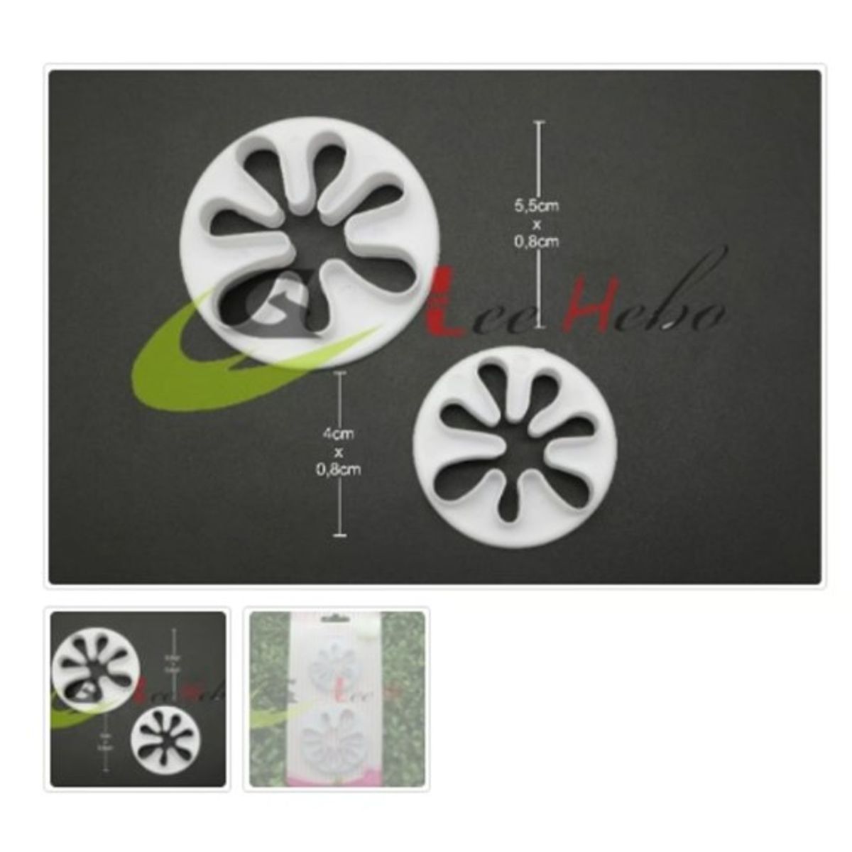 GENERICO - Cortador De Galletas Plastico Figura Flor 2 Piezas