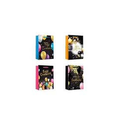 GENERICO - Bolsa De Regalo Feliz Cumpleaños Globos 8x18x24cm