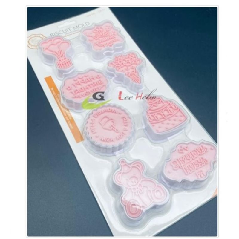 GENERICO - Cortador De Galletas Happy Birthday 8 Piezas Plastico