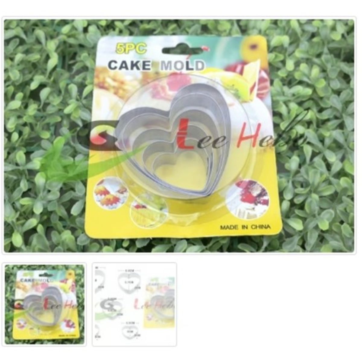 GENERICO - Cortador De Galletas 5 Piezas Acero Inoxidable Figura Corazon