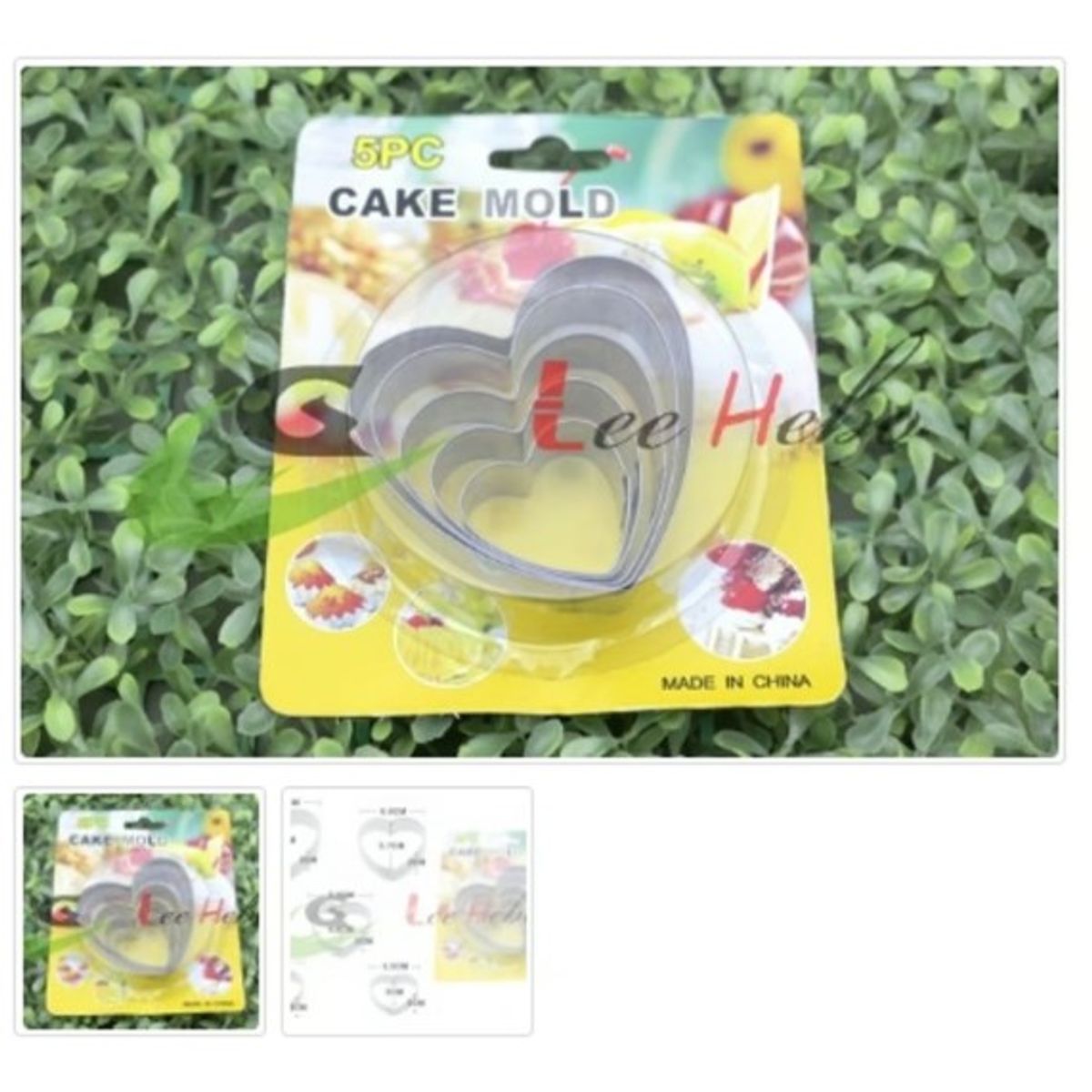 GENERICO - Cortador De Galletas 5 Piezas Acero Inoxidable Figura Corazon