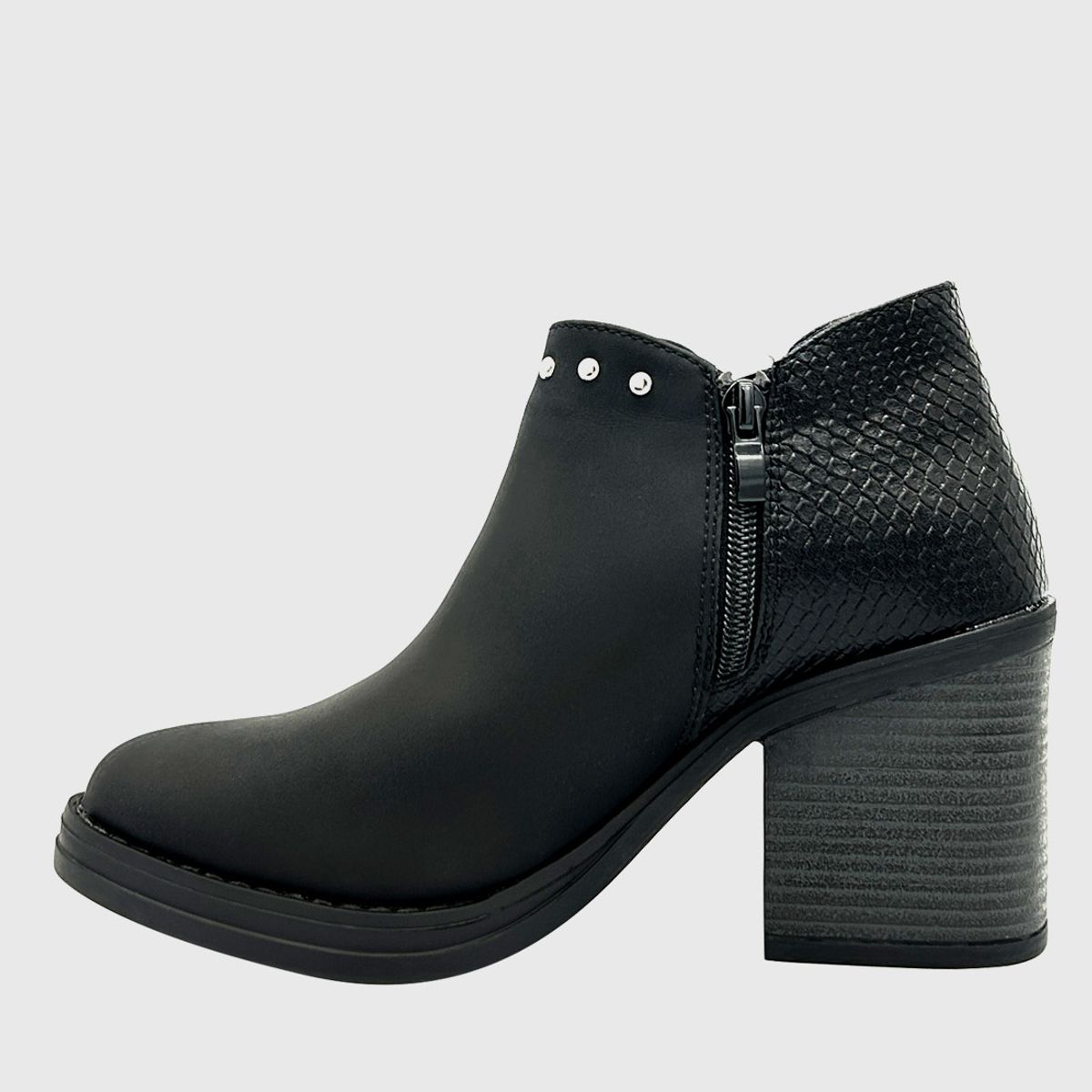 DANICOLLE - Botin para mujer con taco clasico Negro DANICOLLE