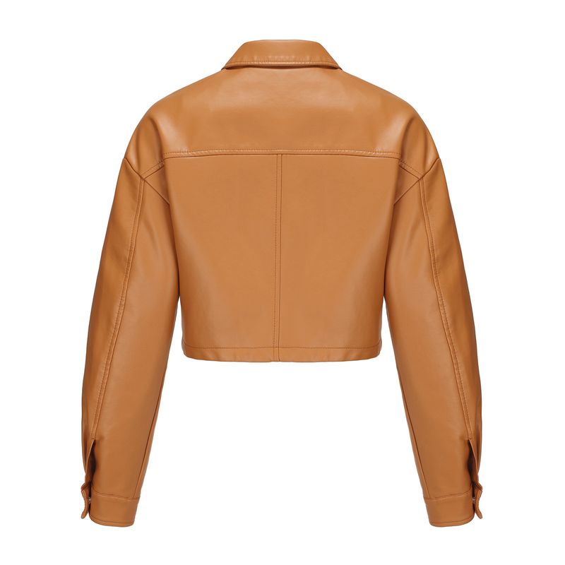 TIOZONEY - Chaqueta de PU holgada para mujer