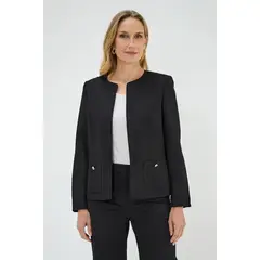 MA GRIFFE - Chaqueta Lino Negro Magriffe
