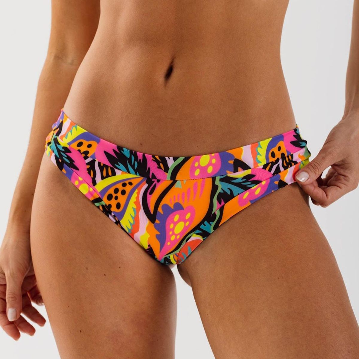 DAIKIRI BIKINIS - Daikiri Bottom de Bikini Mujer Negro Estampado Culote Ajustable Protección UV 50+