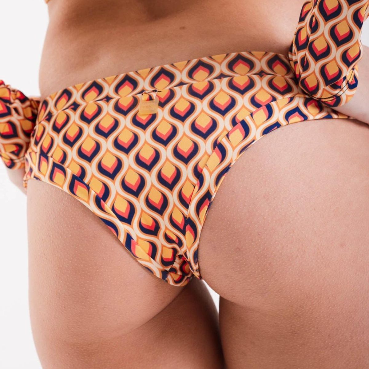 DAIKIRI BIKINIS - Daikiri Bottom de Bikini Mujer Crema Estampado Culote Extra Comfort Protección UV 50+