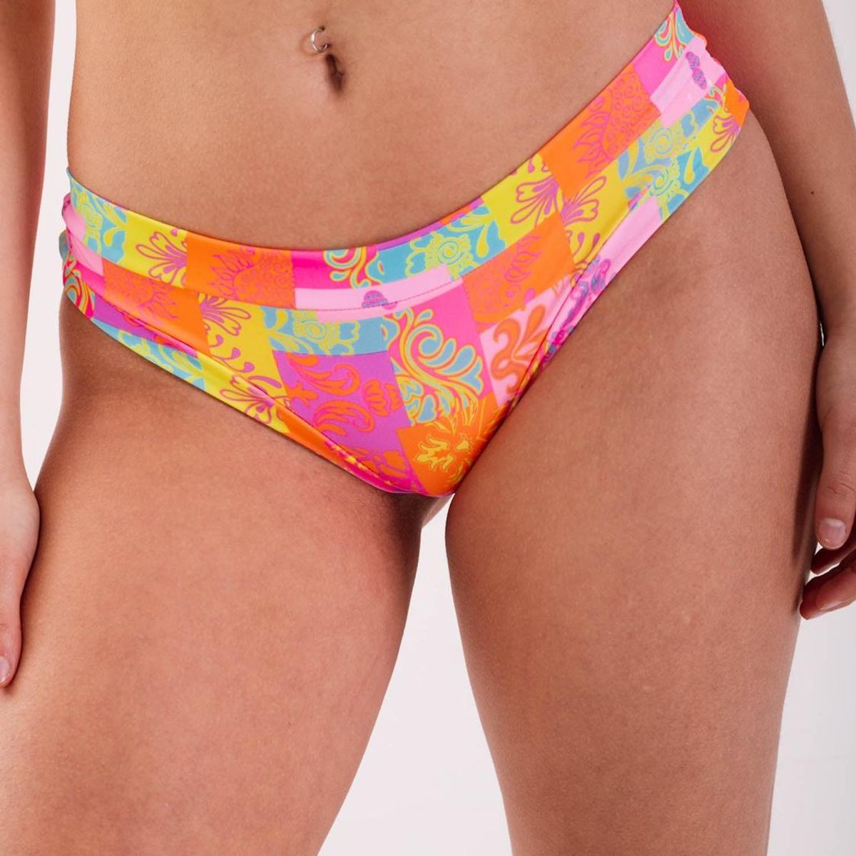 DAIKIRI BIKINIS - Daikiri Bottom de Bikini Mujer Naranjo Estampado Culote Extra Comfort Protección UV 50+