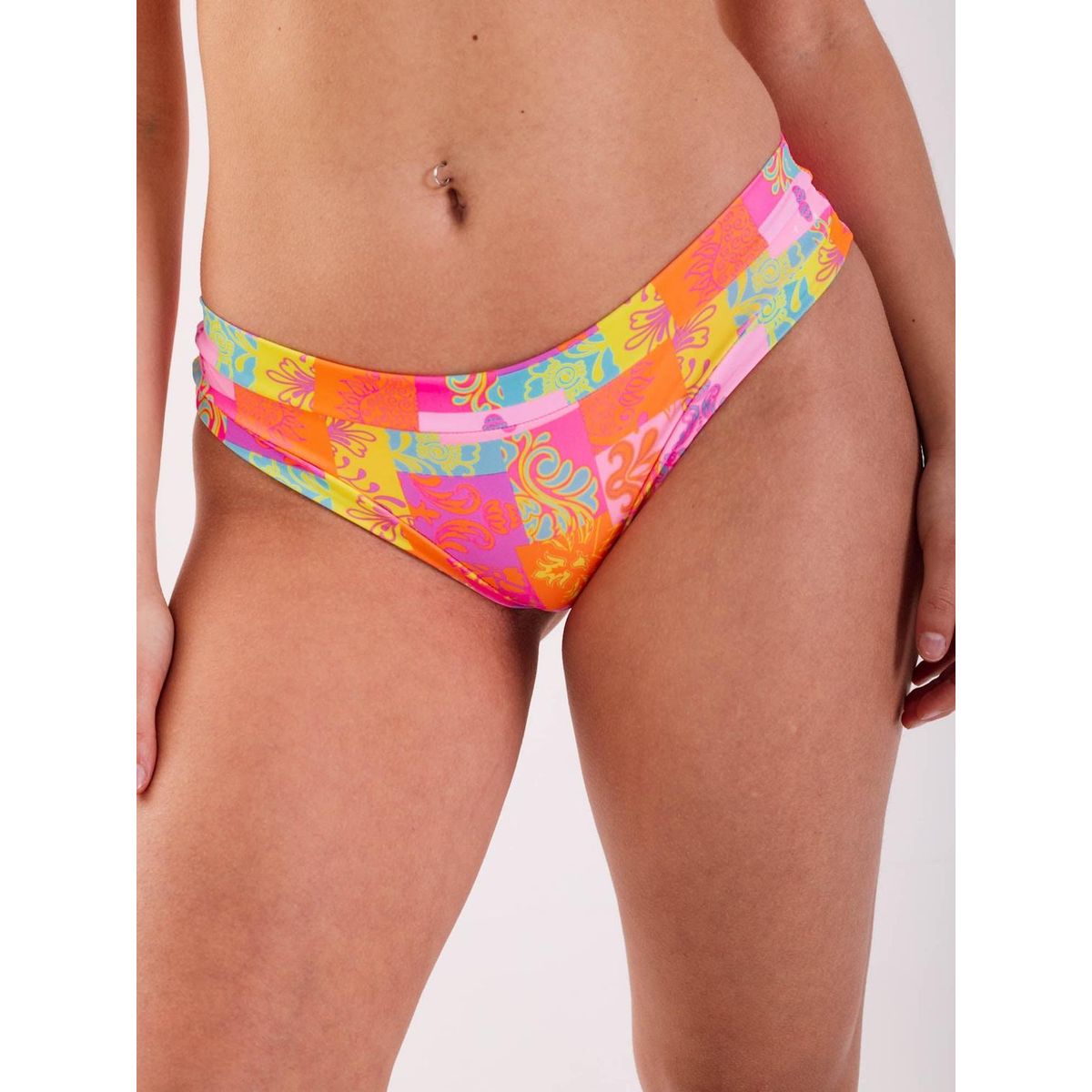 DAIKIRI BIKINIS - Daikiri Bottom de Bikini Mujer Naranjo Estampado Culote Extra Comfort Protección UV 50+