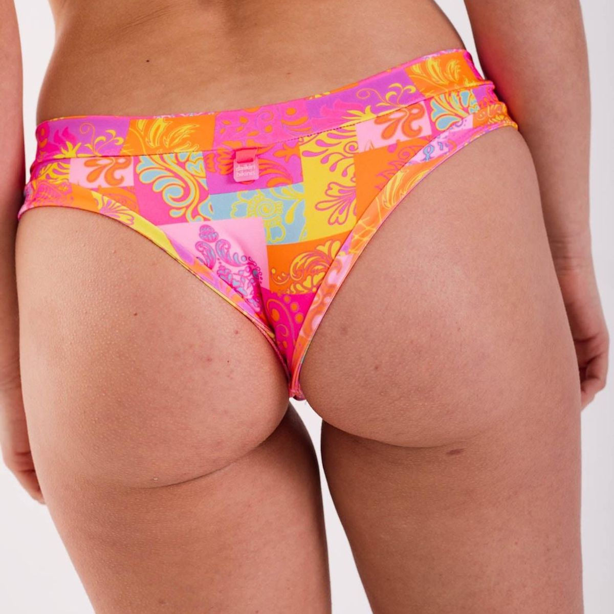 DAIKIRI BIKINIS - Daikiri Bottom de Bikini Mujer Naranjo Estampado Culote Extra Comfort Protección UV 50+