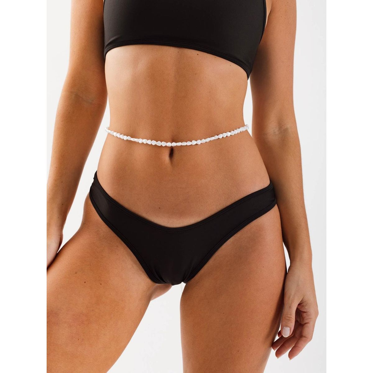 DAIKIRI BIKINIS - Daikiri Bottom de Bikini Mujer Negro Liso Culote Ajustable UV 50+
