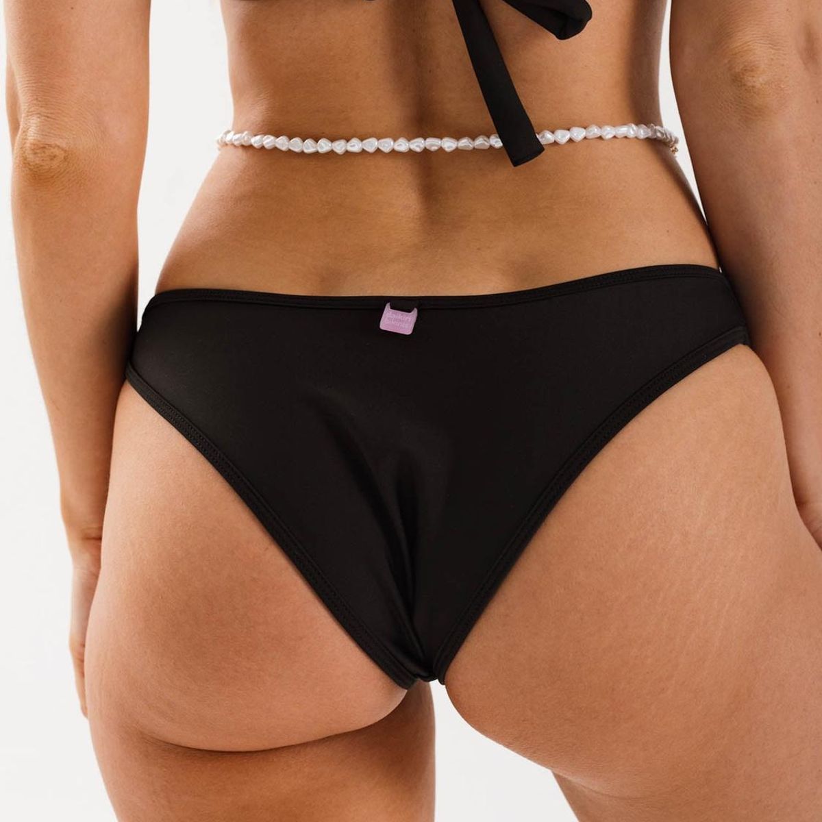 DAIKIRI BIKINIS - Daikiri Bottom de Bikini Mujer Negro Liso Culote Ajustable UV 50+