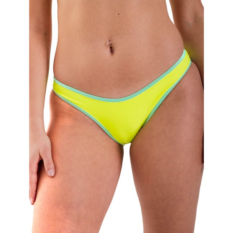DAIKIRI BIKINIS - Daikiri Bottom de Bikini Mujer Amarillo Liso Culote Extra Confort Protección UV 50+