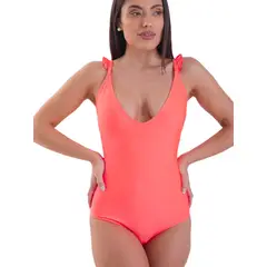 DAIKIRI BIKINIS - Daikiri Traje de Baño Mujer Chicle Liso Control Abdomen Culote Protección UV 50+