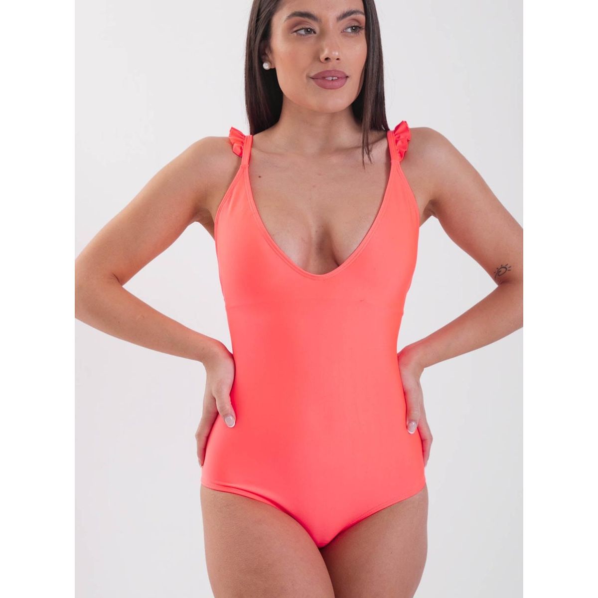 DAIKIRI BIKINIS - Daikiri Traje de Baño Mujer Chicle Liso Control Abdomen Culote Protección UV 50+