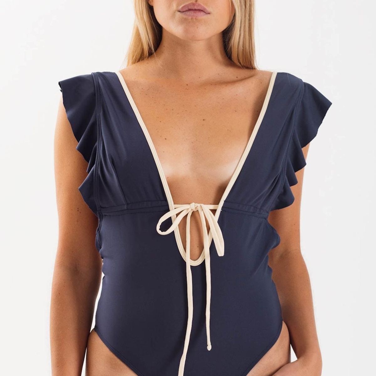 DAIKIRI BIKINIS - Daikiri Traje de Baño Mujer Azul Liso Control Abdomen Culote Protección UV 50+