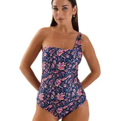 DAIKIRI BIKINIS - Daikiri Traje de Baño Mujer Azul Estampado Control Abdomen Culote Protección UV 50+