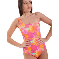 DAIKIRI BIKINIS - Daikiri Traje de Baño Mujer Naranjo Estampado Control Abdomen Culote Protección UV 50+