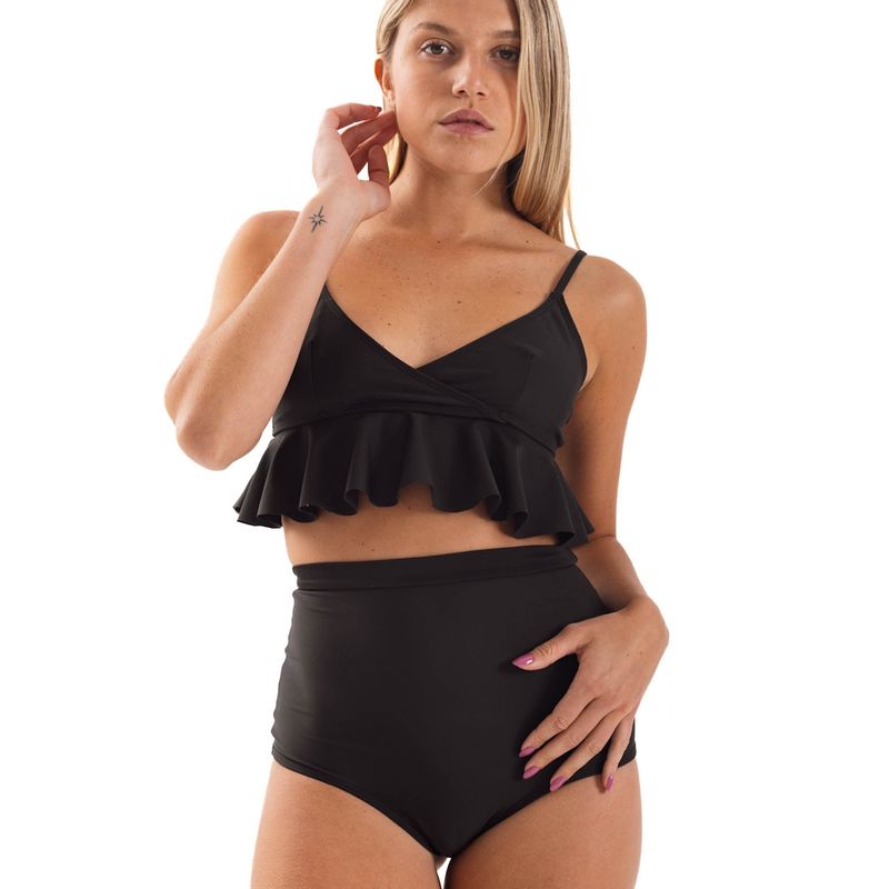 DAIKIRI BIKINIS - Daikiri Bikini Mujer Negro Liso Triángulo Extra Confort UV 50+