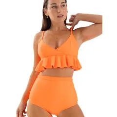 DAIKIRI BIKINIS - Daikiri Bikini Mujer Naranjo Liso Triángulo Extra Confort Protección UV 50+