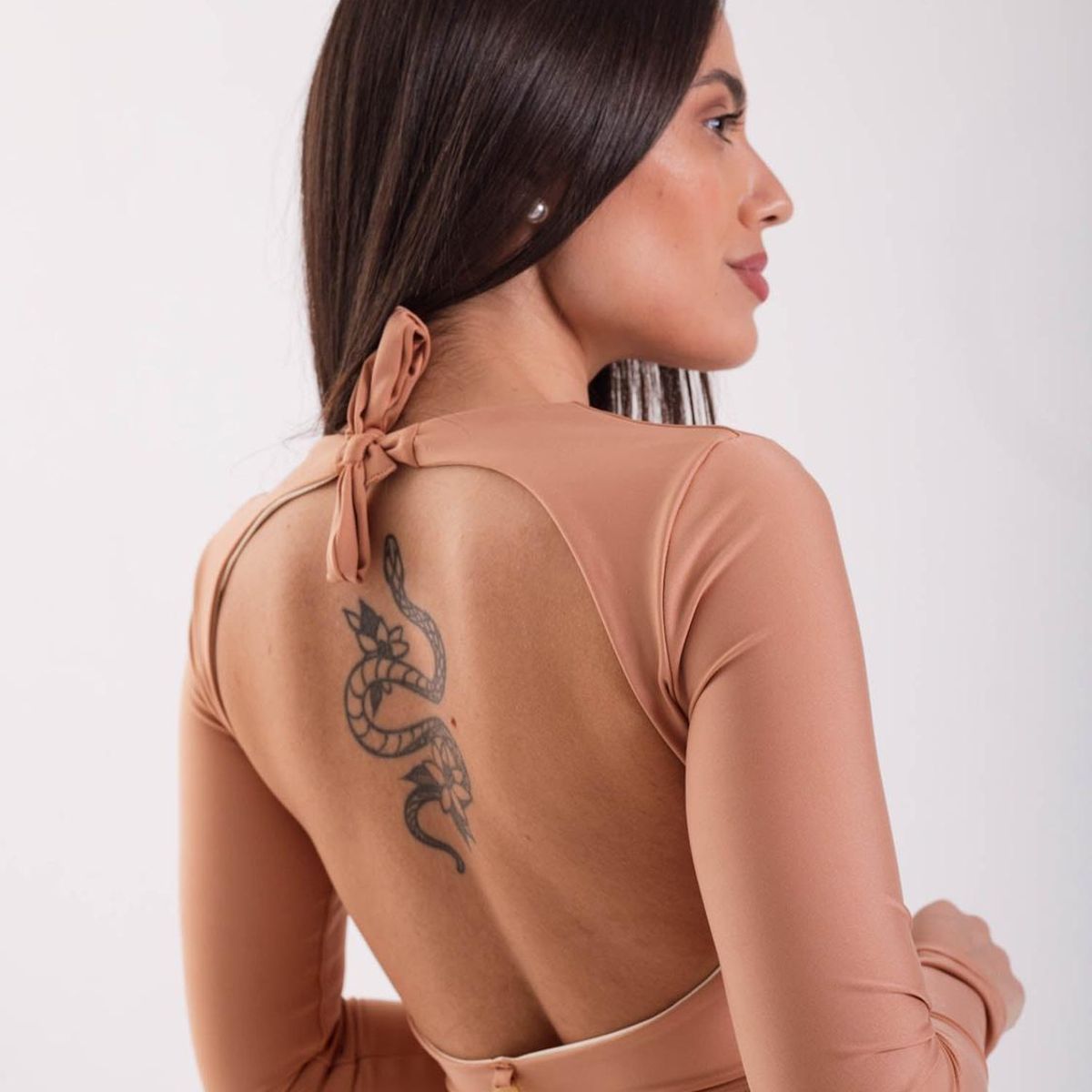 DAIKIRI BIKINIS - Daikiri Polera Surf Mujer Cafe Liso Manga Larga Deportivo Protección UV 50+