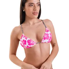 DAIKIRI BIKINIS - Daikiri Top de Bikini Mujer Rosa Estampado Triangulo Extra Confort Protección UV 50+