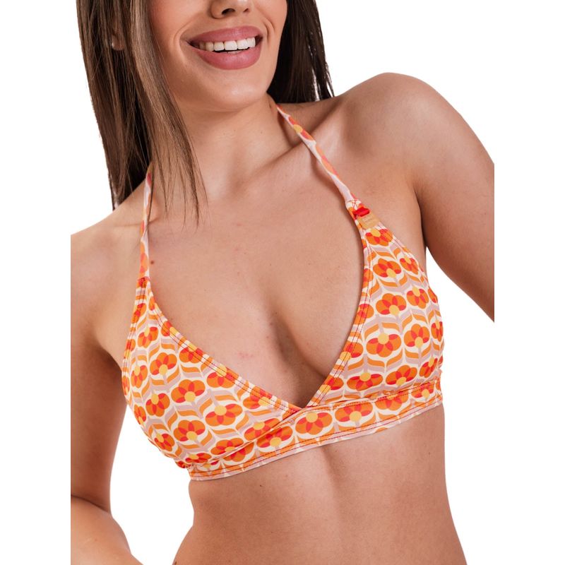 DAIKIRI BIKINIS - Daikiri Top de Bikini Mujer Crema Estampado Triángulo Ajustable Protección UV 50+