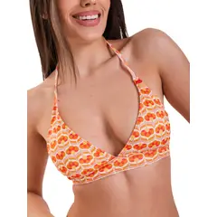 DAIKIRI BIKINIS - Daikiri Top de Bikini Mujer Crema Estampado Triángulo Ajustable Protección UV 50+