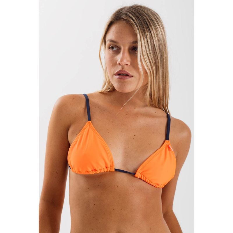 DAIKIRI BIKINIS - Daikiri Top de Bikini Mujer Naranjo Liso Triangulo Extra Confort Protección UV 50+