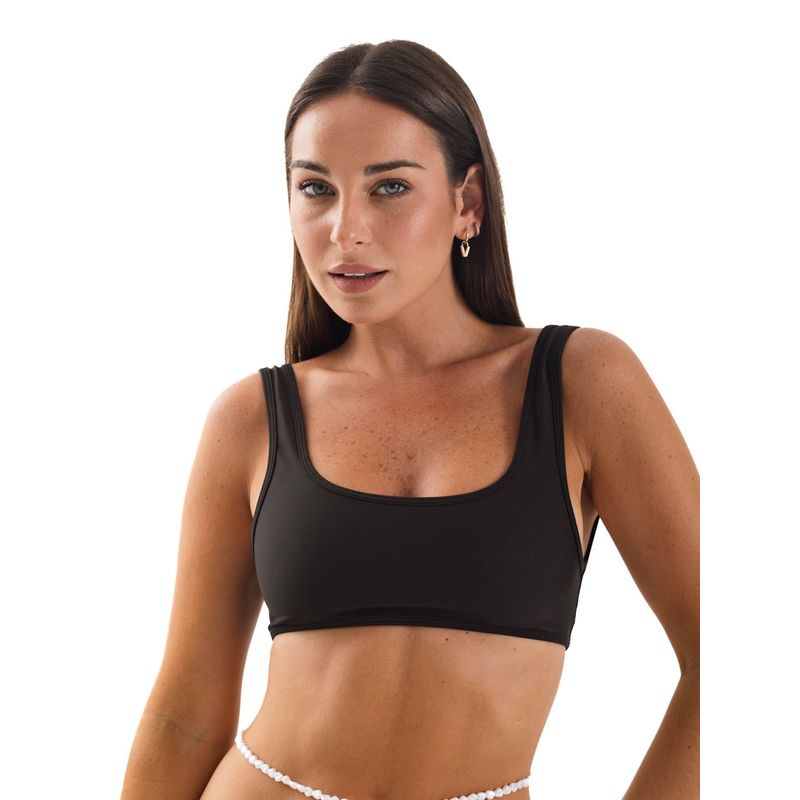 DAIKIRI BIKINIS - Daikiri Top de Bikini Mujer Negro Liso Ajustable Extra Confort UV 50+